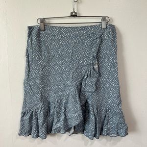 blue & white polka dot skirt!!🤩